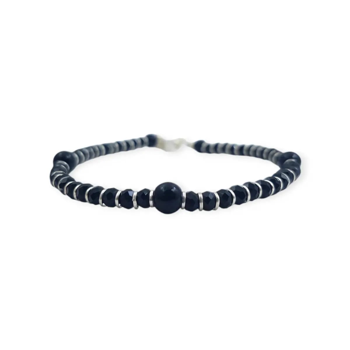 925 Sterling Silver Bracelet with Beautiful Black Stone